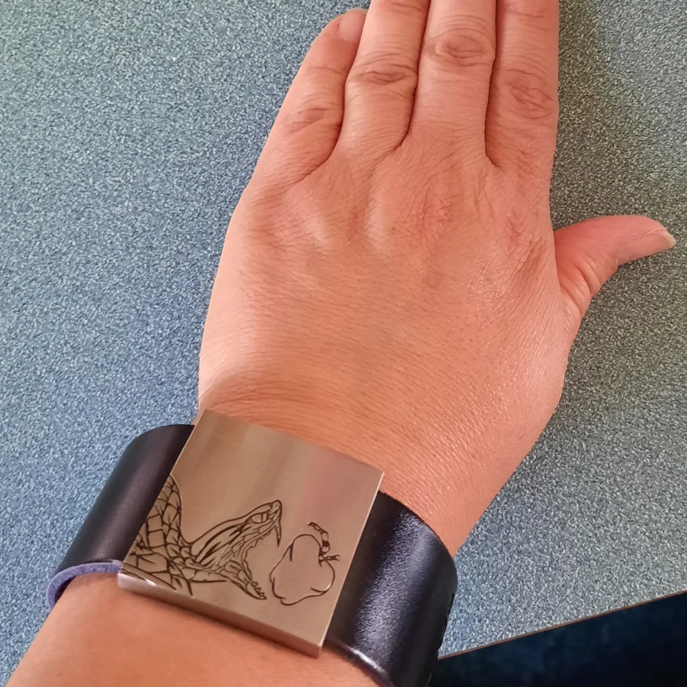 Serpent's Bite Apple Cider Flavored Whisky Leather Cuff Bracelet